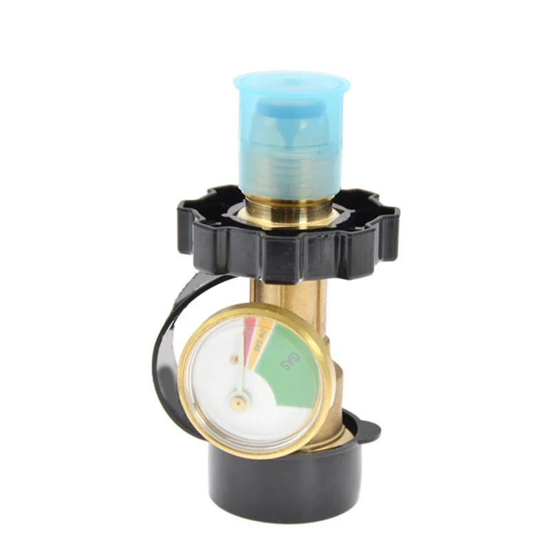 Propane Adapter Connector with Luminous Pressure Gauge Adapter Gas Tank Converter SL-YK01-1