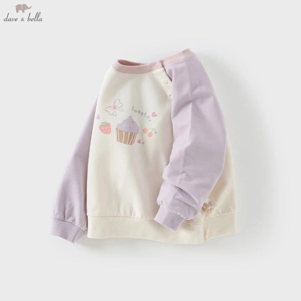 

Dave Bella, детский пуловер на весну и осень, зимние футболки с длинными рукавами для девочек, милые топы с длинными рукавами DB1250917