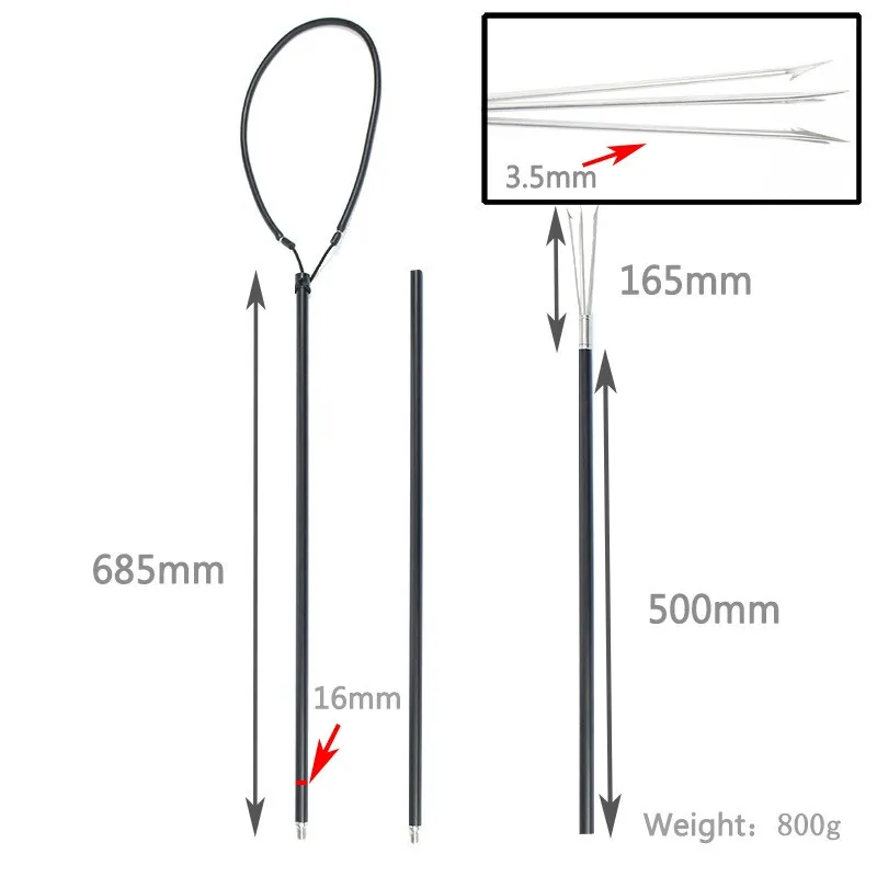 Portable Harpoon set Harpoon replacement head Harpoon rubber rope Fishing 5-tooth Forks Diving Spear Gun 5/3/1-tooth barbed head - view 5