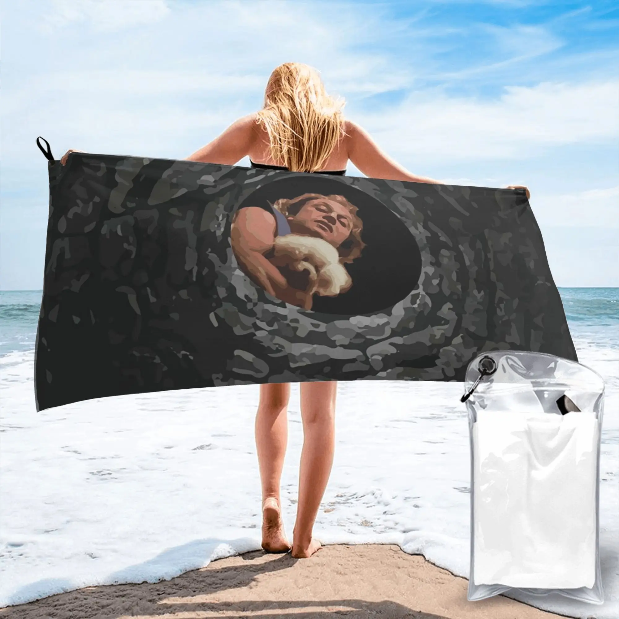 Buffalo Bill looking down well Beach Towel Soft Microfiber Quick Dry Absorbent Quick Towels For Bath