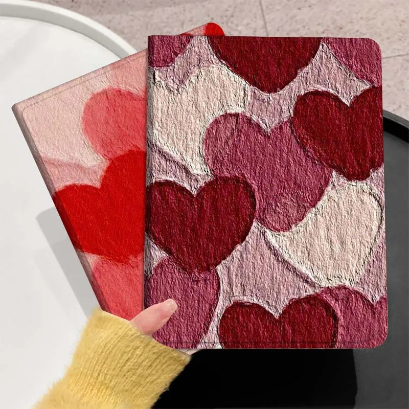 

Red Heart Art Pattern Gift For Huawei MediaPad T5 T10s M6 M5Lite SE Honor Tab 5 6 7 V7 V8 X8a X9a Pro Soft Tablet Case