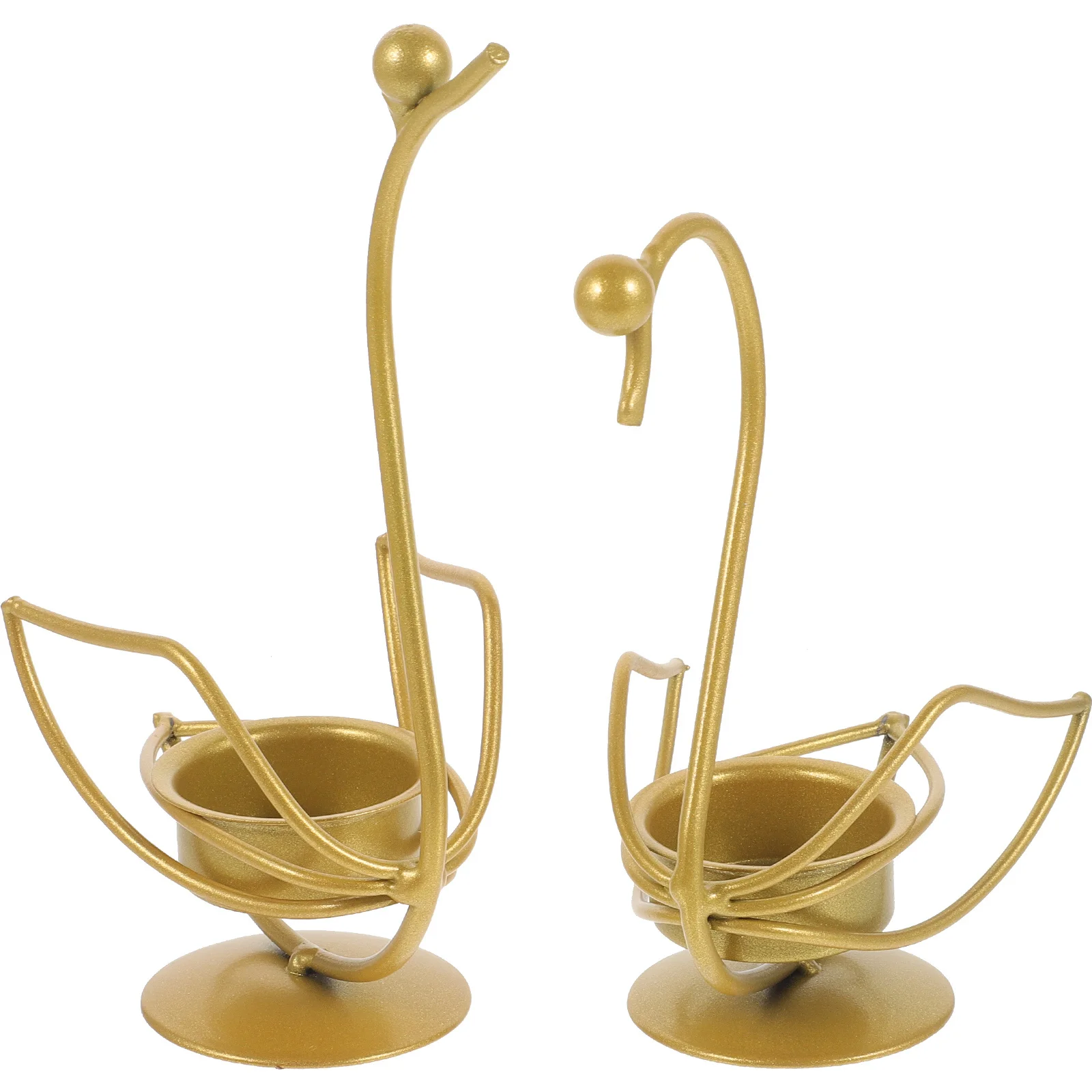 

2Pcs Decorative Iron Holders Retro Style Stand for Home Wedding Anniversary Tabletop Ornament Candlestick Holders