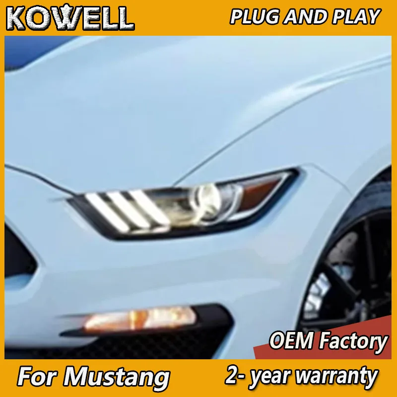 

Стайлинг автомобиля для фар Ford Mustang 2015-2018 Mustang, фары DRL, указатель поворота, линза проектора ближнего и дальнего света