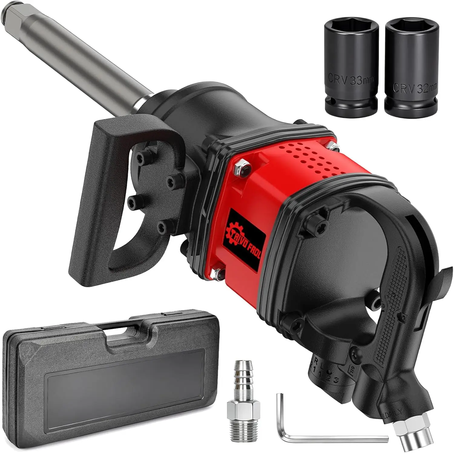 

1 Inch Impact Wrench, 3550 Ft-lbs, 5000RPM Pneumatic Gun with Sockets, Heavy Duty Auto Repair