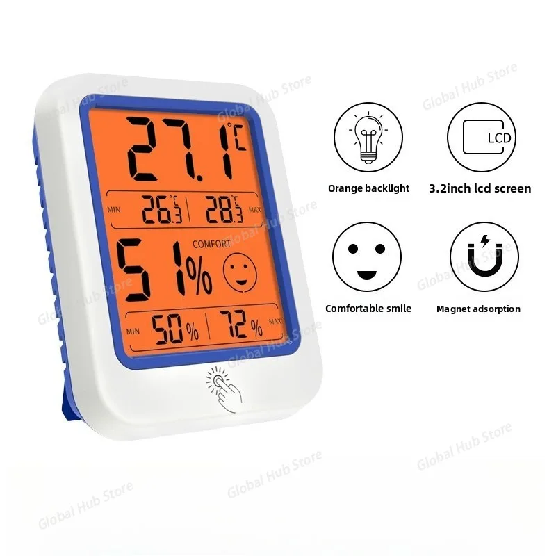 Digital Hygrometer Room Temperature Measurement Magnetic Attraction Electronic Digital Display Thermometer Hygrometer