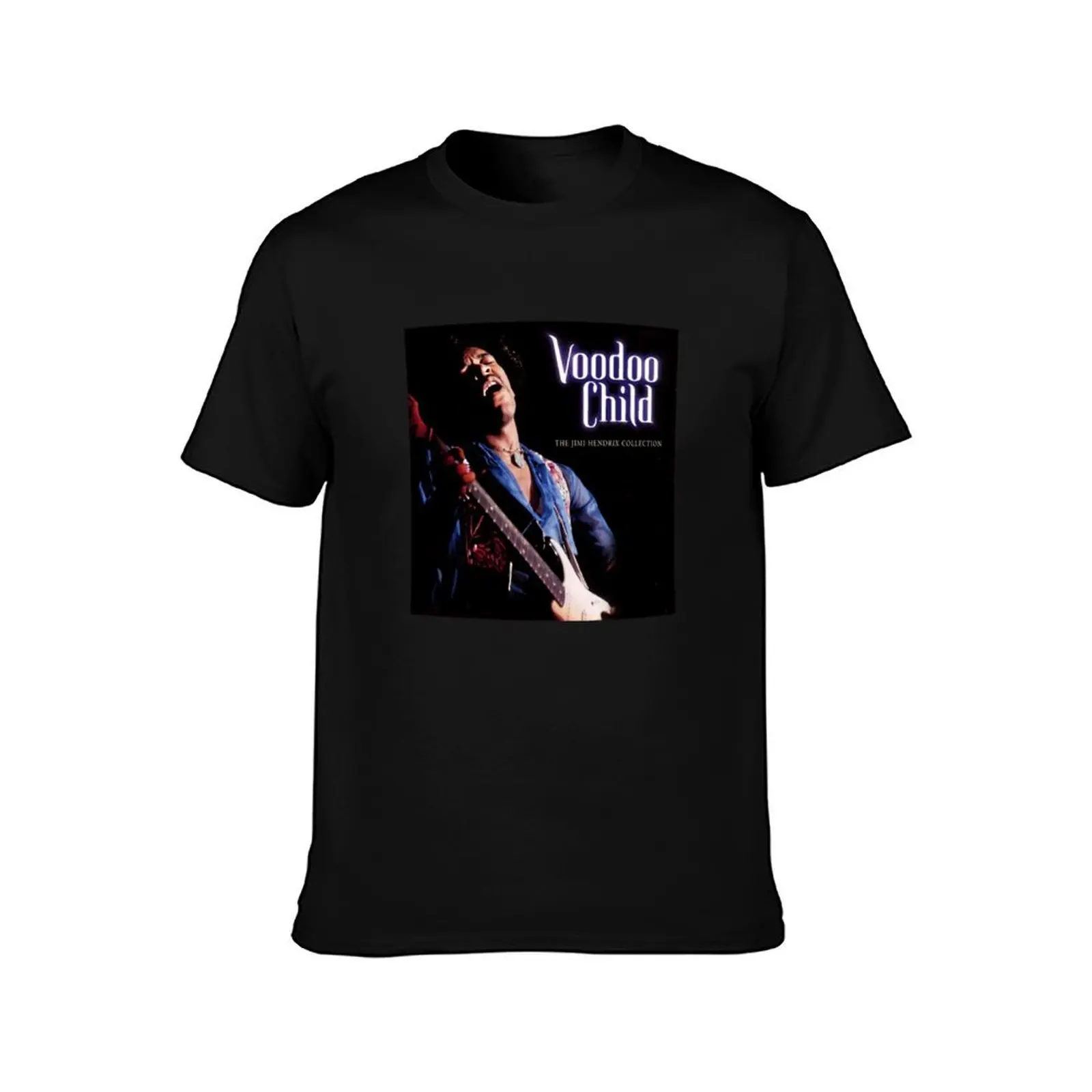 Jímí Héndrix Voodoo Child The Jimi Collection Album Cover T-Shirt Minimalist Plain Crew Neck T-Shirt