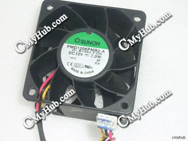 For SUNON PMD1206PMB2-A (2).B1562.F.GN DC12V 7.0W 6038 6CM 60mm 60x60x38mm 3Pin Cooling Fan PMD1206PMB2-A (2).B1562.F.GN