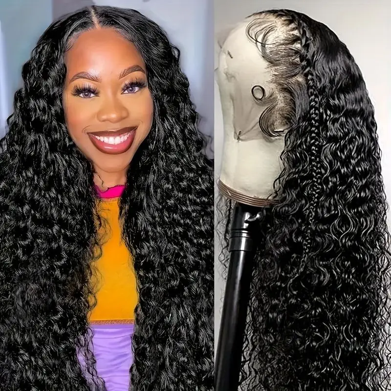 Curly hd lace frontal wig 13x6 human hair 100%13x4 30 40 inch deep wave brazilian glueless wigs human hair for women choice