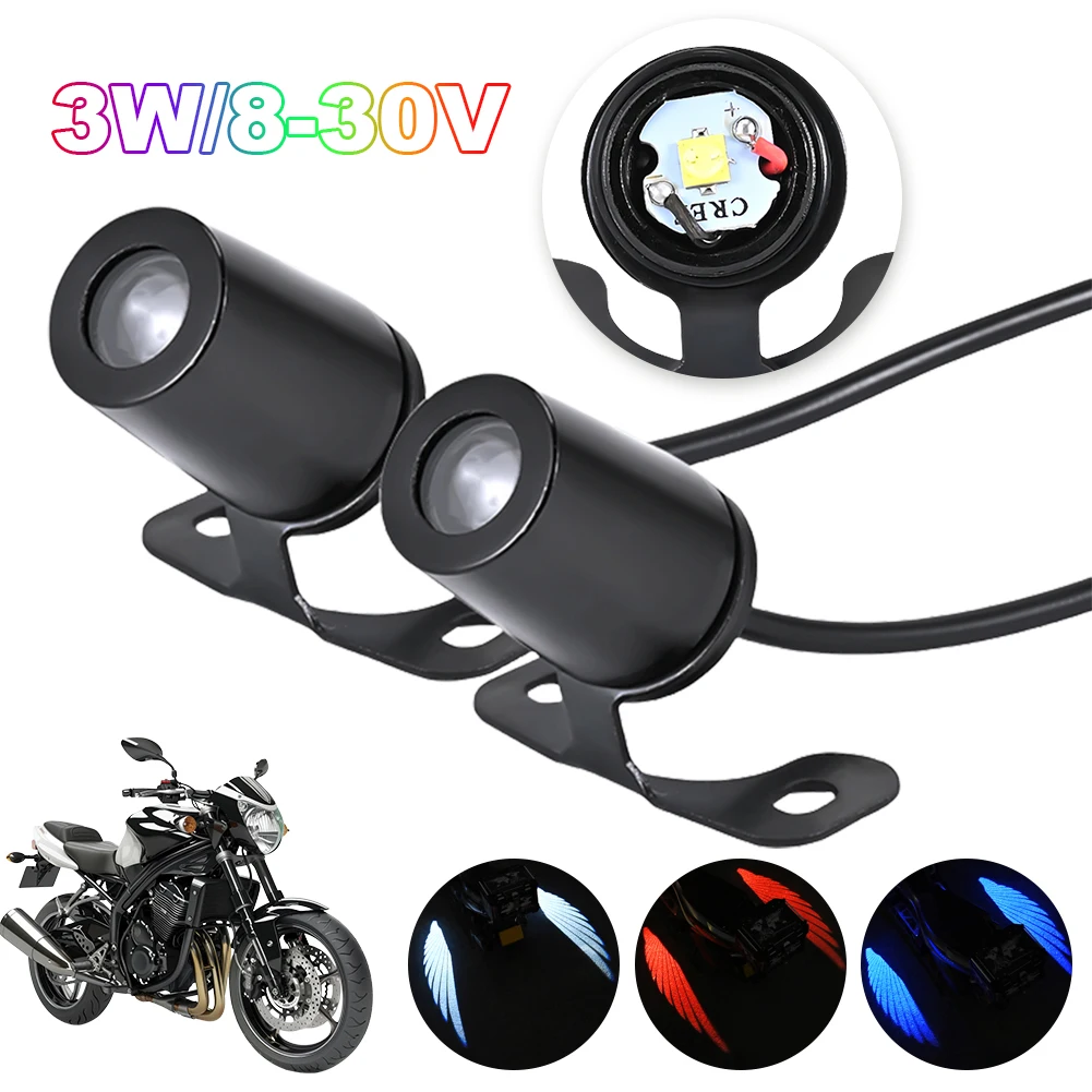 2PCS Motorcycle Angel Wings Projection Lights Projector LED Welcome Light Wing Laser Lights Motorcycle Modified Decorative Light