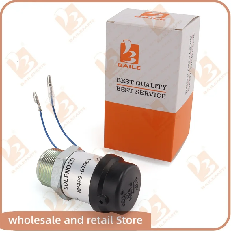 

For Mitsubishi MM409-67001 Fuel Stop Solenoid Valve 12V 30A8700060 Engine S3L2-E2 S4L S4L2 L2E K4E K4F K3M K4M Shut Off Solenoi