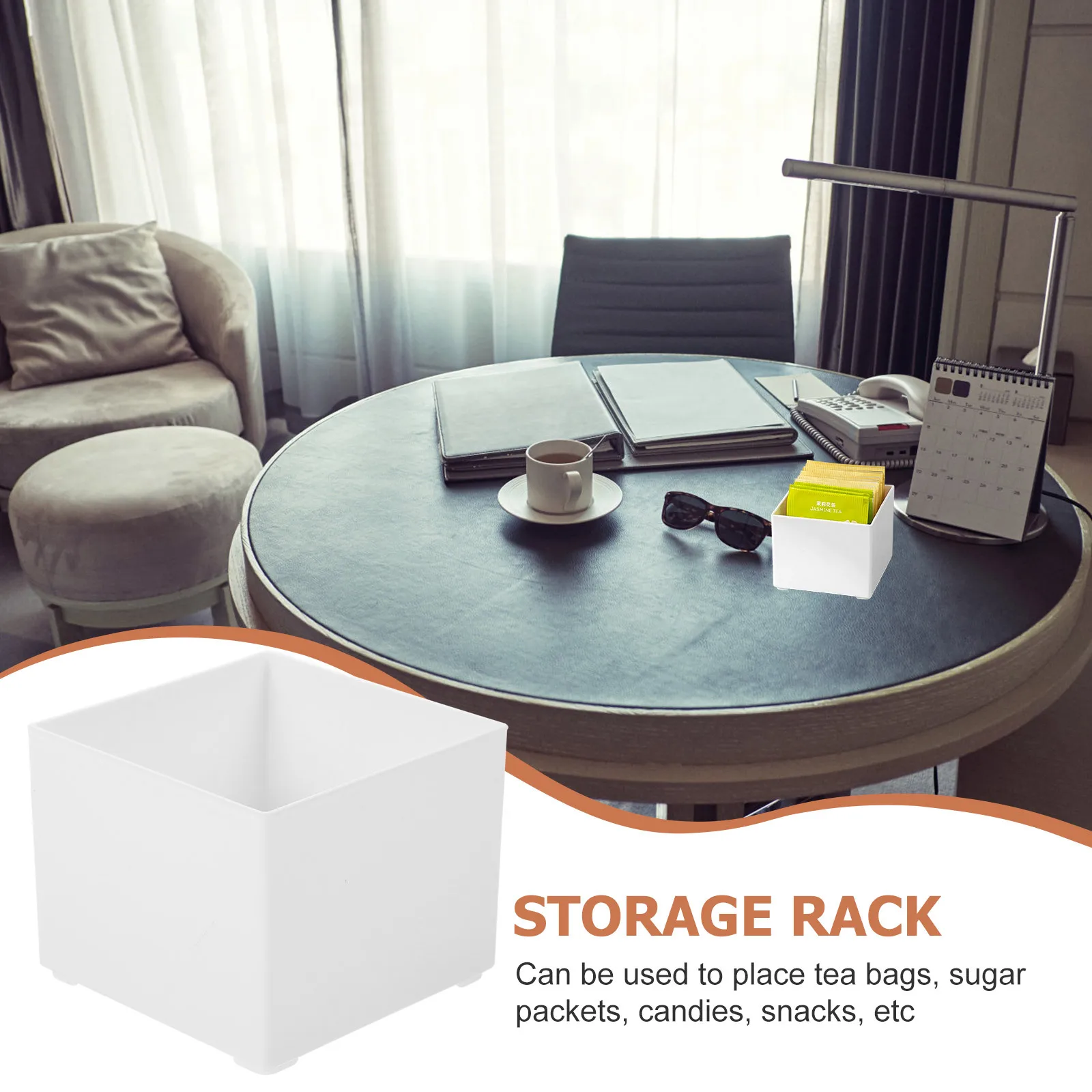

Transparent Tea Bag Organizer Acrylic Storage Box for Coffee Sugar Snacks Desktop Countertop Tea Bag Holding Container