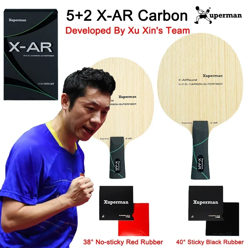 DIY Xuperman X-AR 5+2 ZLC Outfiber Blade Developed By Xu Xin's Loop Fast Break Powerful KOTO Ayus Tung Wood Racket Bottom Plate