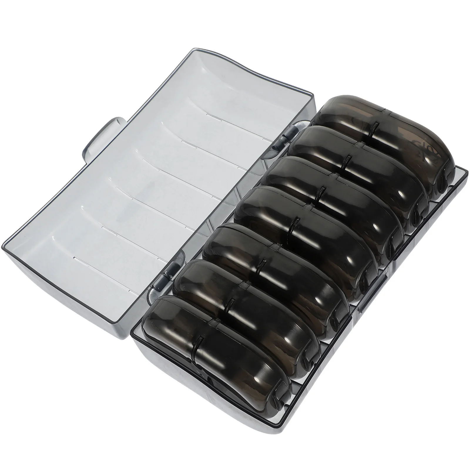 

Portable 7 Days Medicine ganizer Pill Cases Wear resistant Compact Plastic Travel Black Colorful Grid
