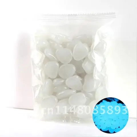 50Pcs/Bag Hot Luminous Glowing Stone Glow in the Dark Garden Pebbles Glow Stones Rock for Walkways Garden Path Patio Lawn Garden