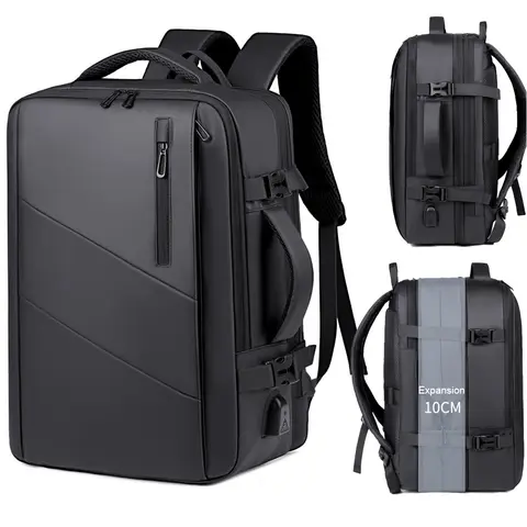 Travel Backpack Men Business Backpack School Expandable USB Bag Multifunctional Computer Bag Large Capacity Waterproof Backpack