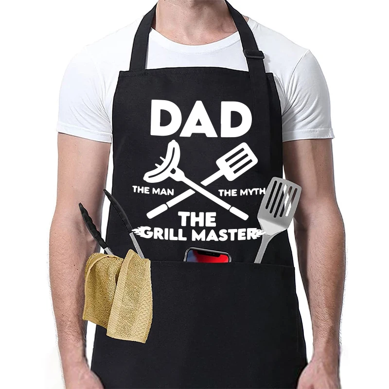 Fashion Polyester Cotton Apron Customized Logo for Home Couples Kitchen Restaurant Barbecue Waiters Work Clothes