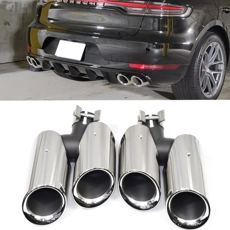 Car Accessories Quad Exhaust Pipe For Porsche Macan 2.0t 2014-2018 UP GTS Look Muffler Tip Exhaust Tip Exhaust System Nozzle