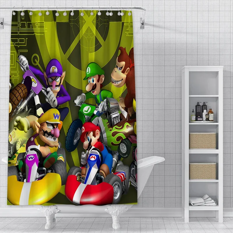 Super Game M-marios Schattig Douchegordijn Waterdicht Polyester Verf Kleurrijke Badgordijnen Thuis Badkamer Gordijn Met Haak