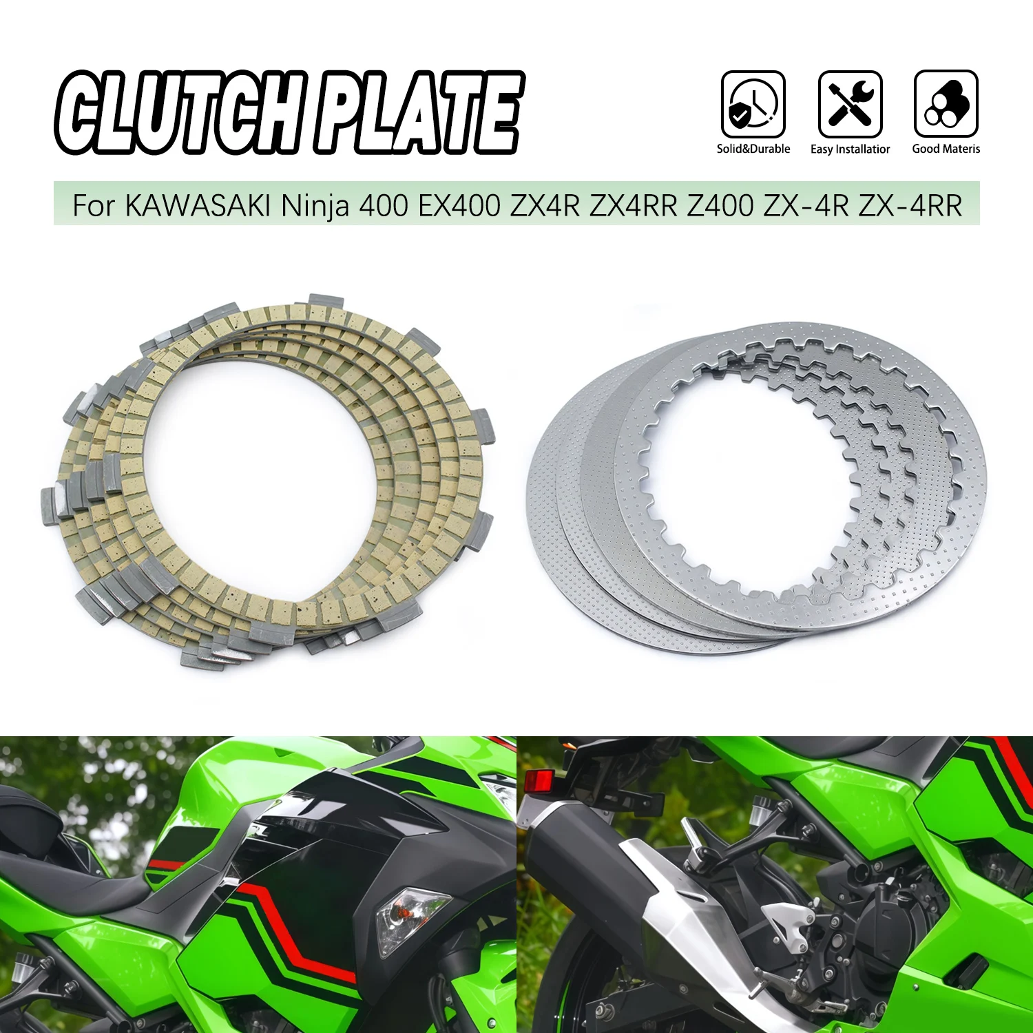 

Clutch Friction Plate Steel Plates Accessories Moto For KAWASAKI Ninja 400 EX400 ZX4R ZX4RR Z400 ZX-4R ZX-4RR 2018-2024 Ninja400