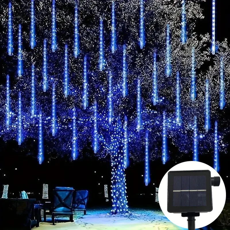 

LED Holiday Light Christmas Tree Decoration 30/50CM Solar Meteor Shower String Light 8 Tubes Wedding Garden Garlands Fairy Light