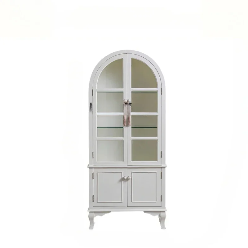 

American TV side display bookcase Italian living room dining side cabinet French retro wine cabinet