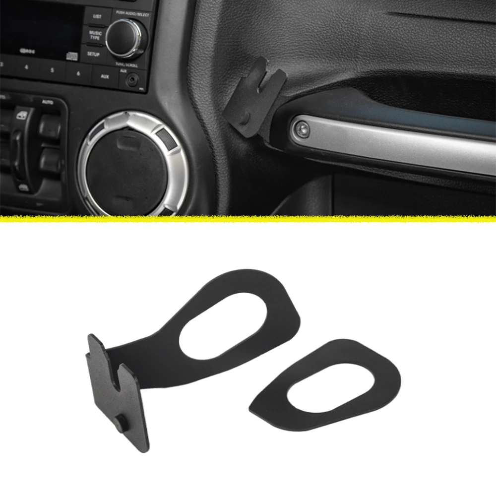 Uchwyt na Walkie-Talkie uchwyt mocujący stojak domofon akcesoria do wnętrza samochodu żelazny czarny dla jeepa wranglera JK 2011-2017 2/4 drzwi