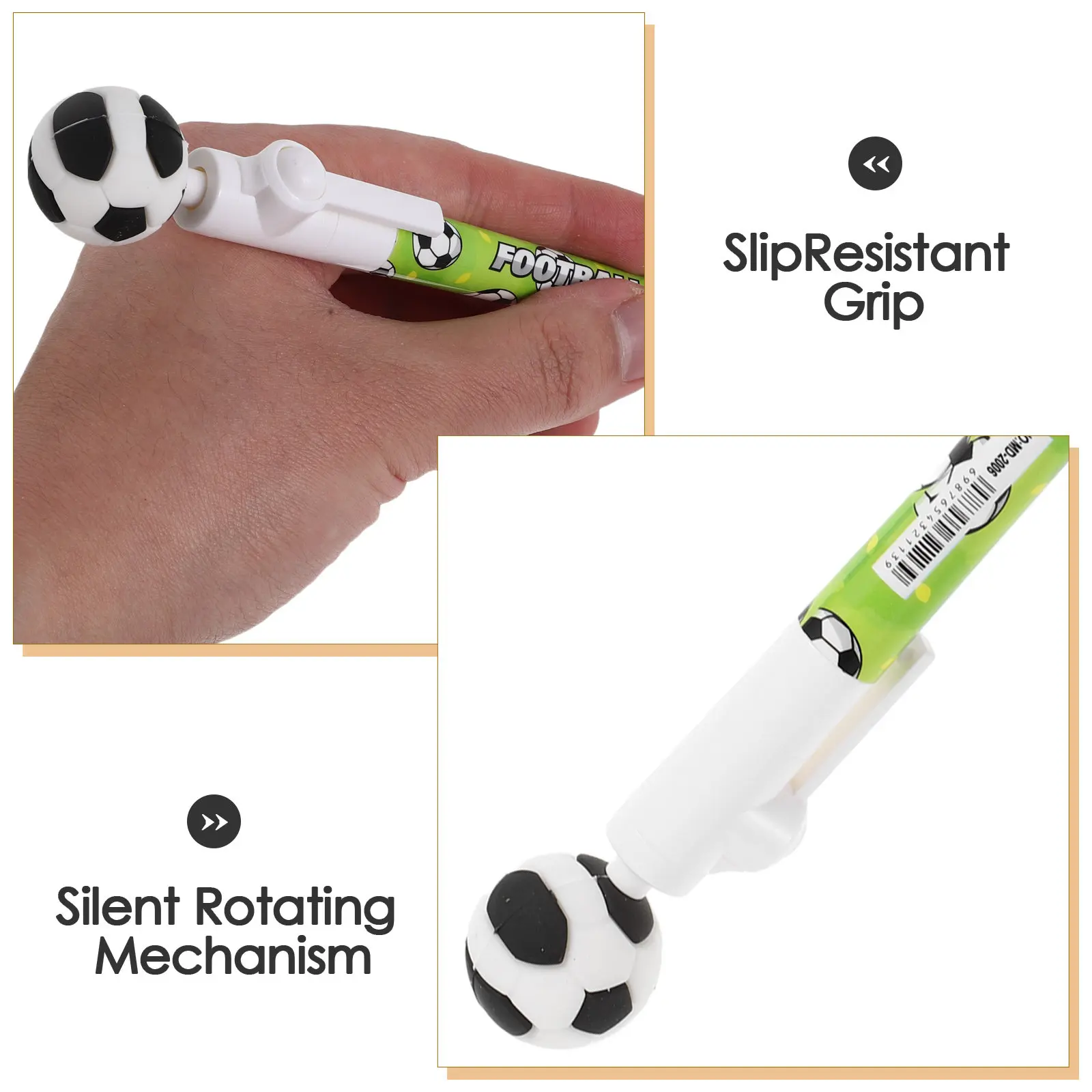 Soccer Ballpoint Pens 10 Pack Cartoon Sports Design 0 5mm Smooth Writing Spinning School Office Supplies