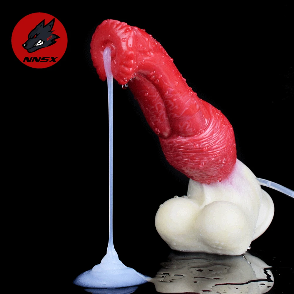 

NNSX Soft Silicone Horse Ejaculating Dildo with Strong Sucker Female Masturbation Fantasy Penis Buttplug Sexy Toys For Women Men