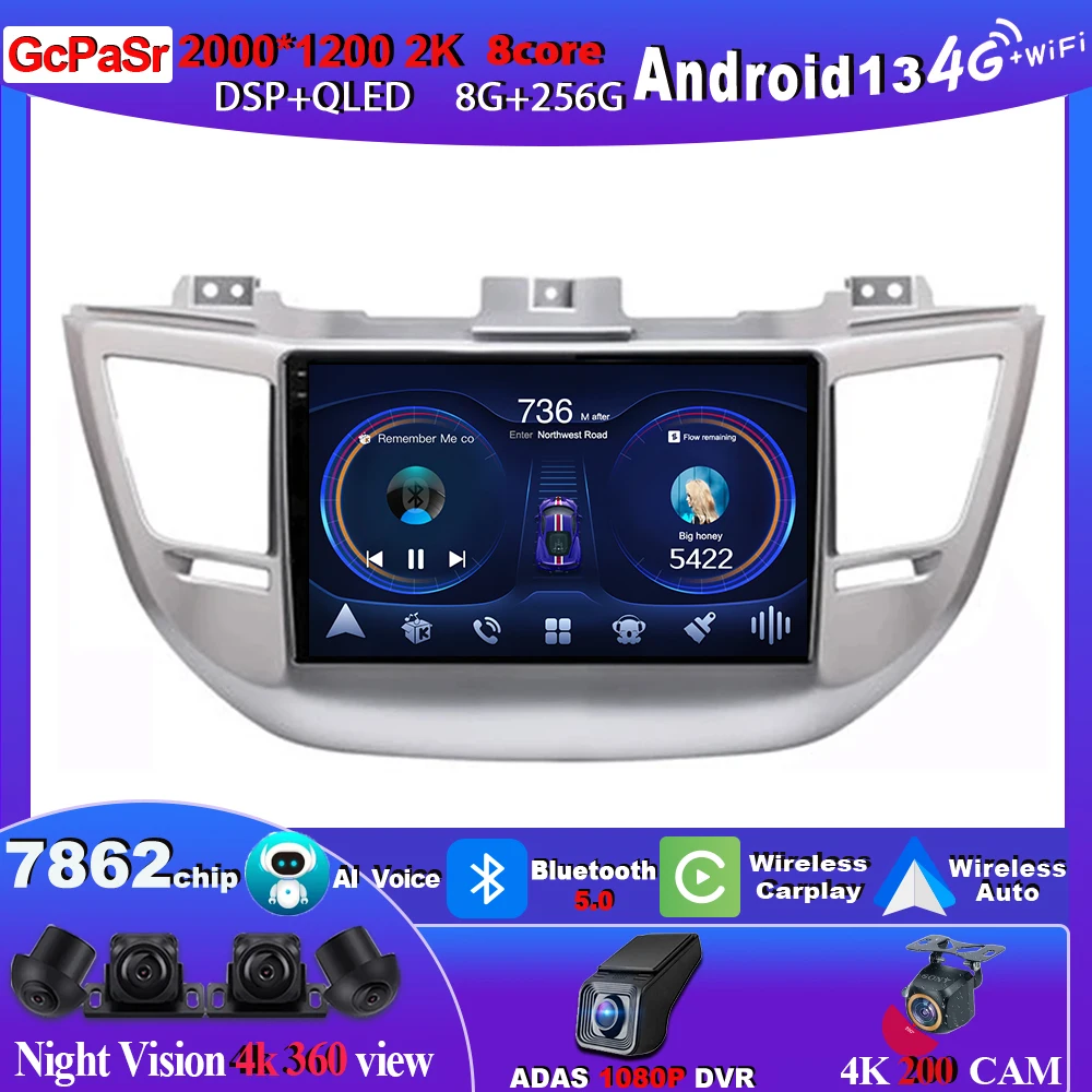 

Car Radio Carplay Android Screen For Hyundai IX35 Tucson 3 2015 - 2018 Multimedia Automotiva Receiver Intelligent Systems Audio