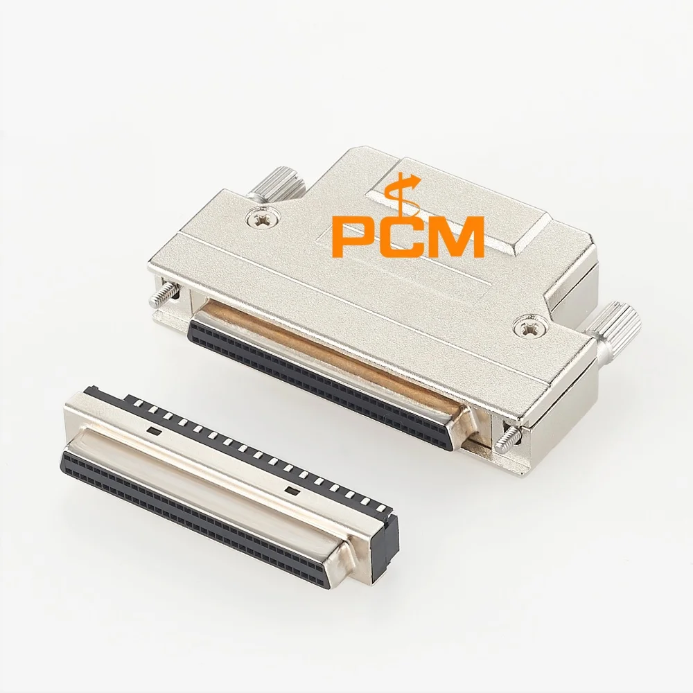 hpdb-68ピン-メス型コネクタ-はんだ付けタイプ-亜鉛合金シェル-高密度プラグ-産業用ケーブルアセンブリインターフェース用