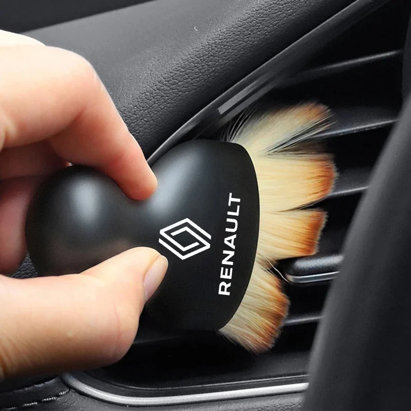 Novo carro ar condicionado cleaningbrush saída de ar do carro fenda escovas remoção poeira para renault clio laguna megane acessórios do carro