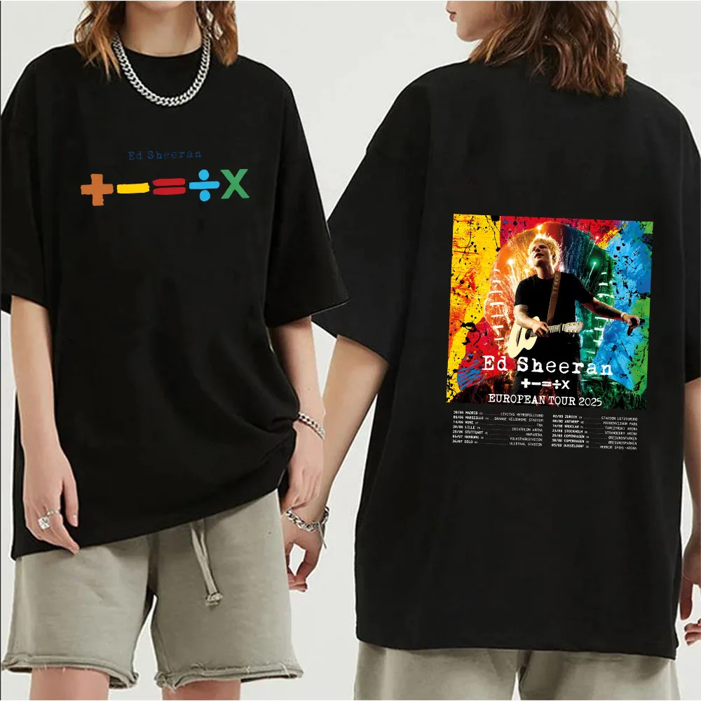 

Ed Sheeran TShirt European Tour 2025 T-Shirts for Men/Women 100% Cotton Summer Clothing Short Sleeve Fashion Tees K Pop Casaul