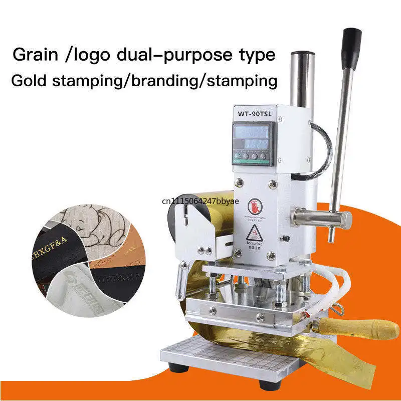 For 5*7/8*10/10*13CM Digital Display Manual Hot Foil Stamping Machine Leather PVC Paper Embossing Marking Tool