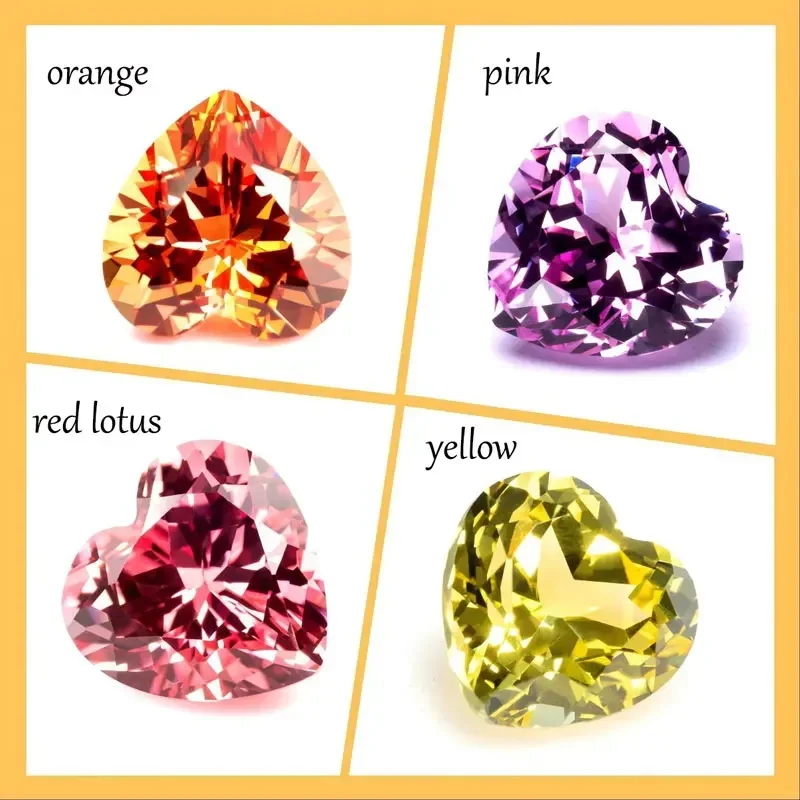

L-Heart Shape Multiple Colors To Choose Lab Grown Sapphire VVS1 Charms Gemstones for Diy Jewelry Making with Certificat Wholesal