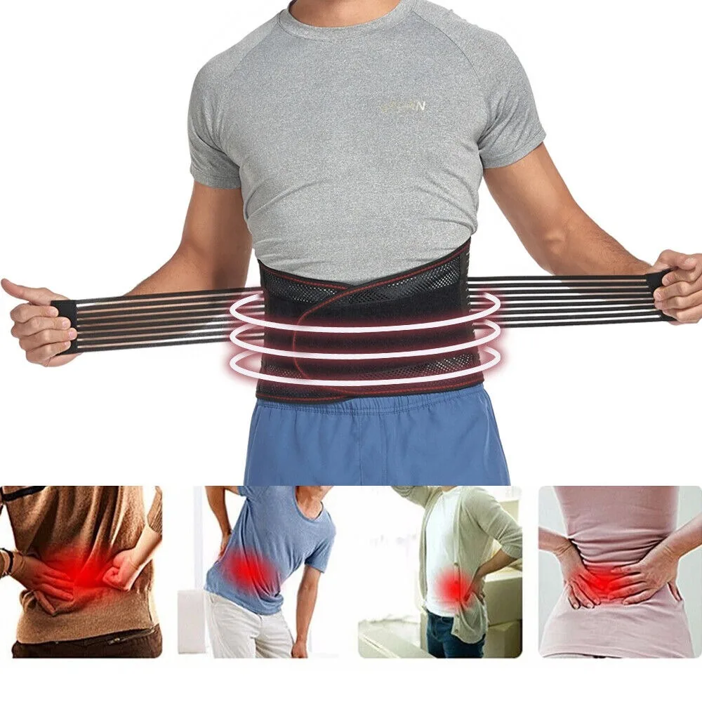 Breathable lumbar Back Support Belt Spine Relief Waist Trainer Waist Belt Brace Anti-skid Sciatica Back Lumbar Support Bel