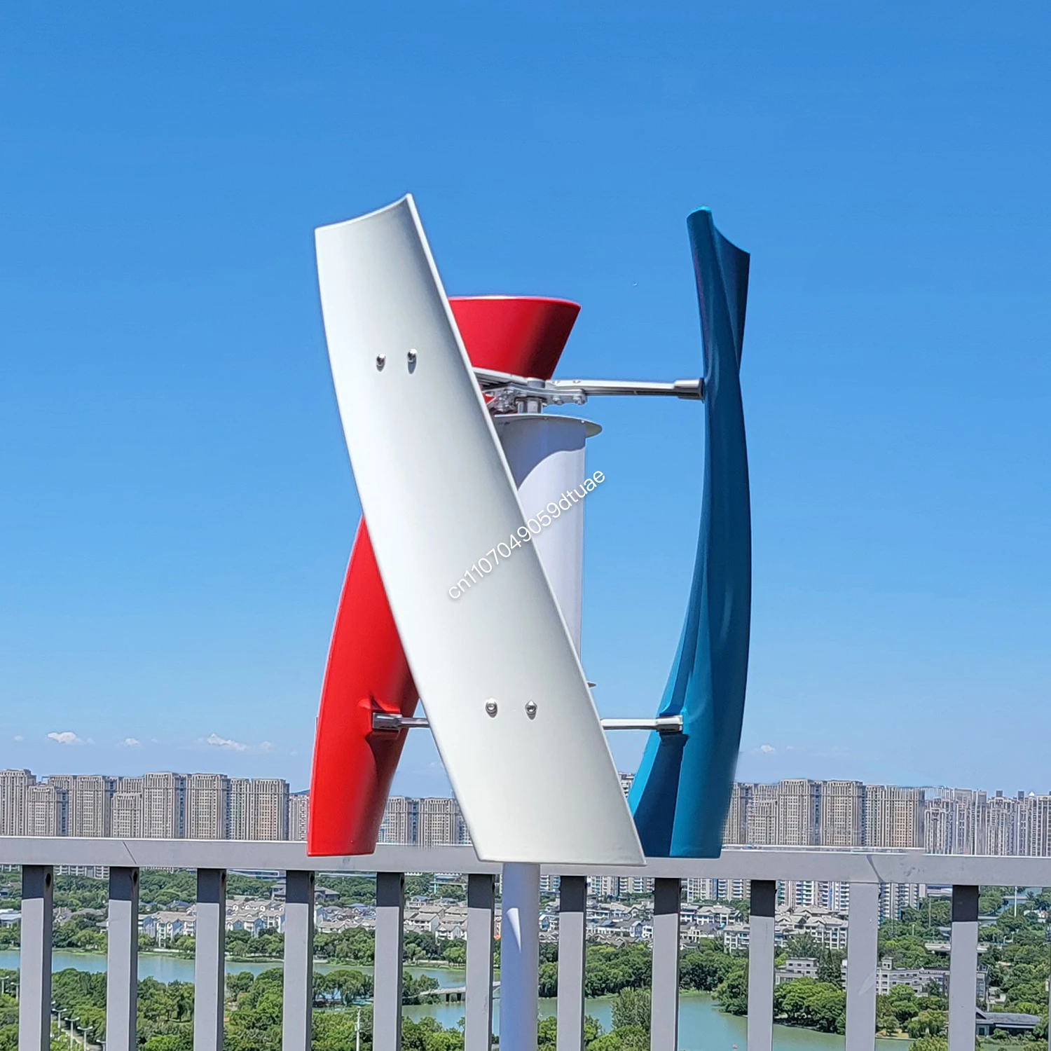 5000W 6000W Vertical Wind Turbine 12V 24V 48V Small Windmill Free Energy Wind Generator for 110V or 220V Household Farm Boat Use