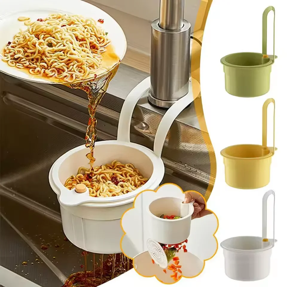 

Press Type Hanging Strainer Basket Sink Strainer Self Cleaning Detachable Food Waste Filter For Kitchen Bathroom Storage