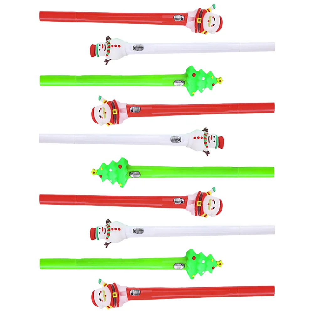 

10 шт., рождественские гелевые ручки, многофункциональные, креативный дизайн, безопасные для длительного использования, портативные школьные принадлежности