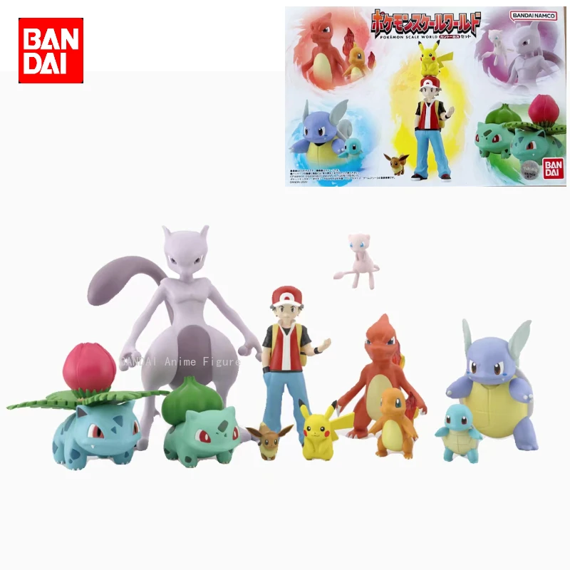 In Stock Original Bandai POKEMON Scale World Kanto Region Ash Ketchum Pikachu Anime Action Figures Shokugan Model Toy Gift