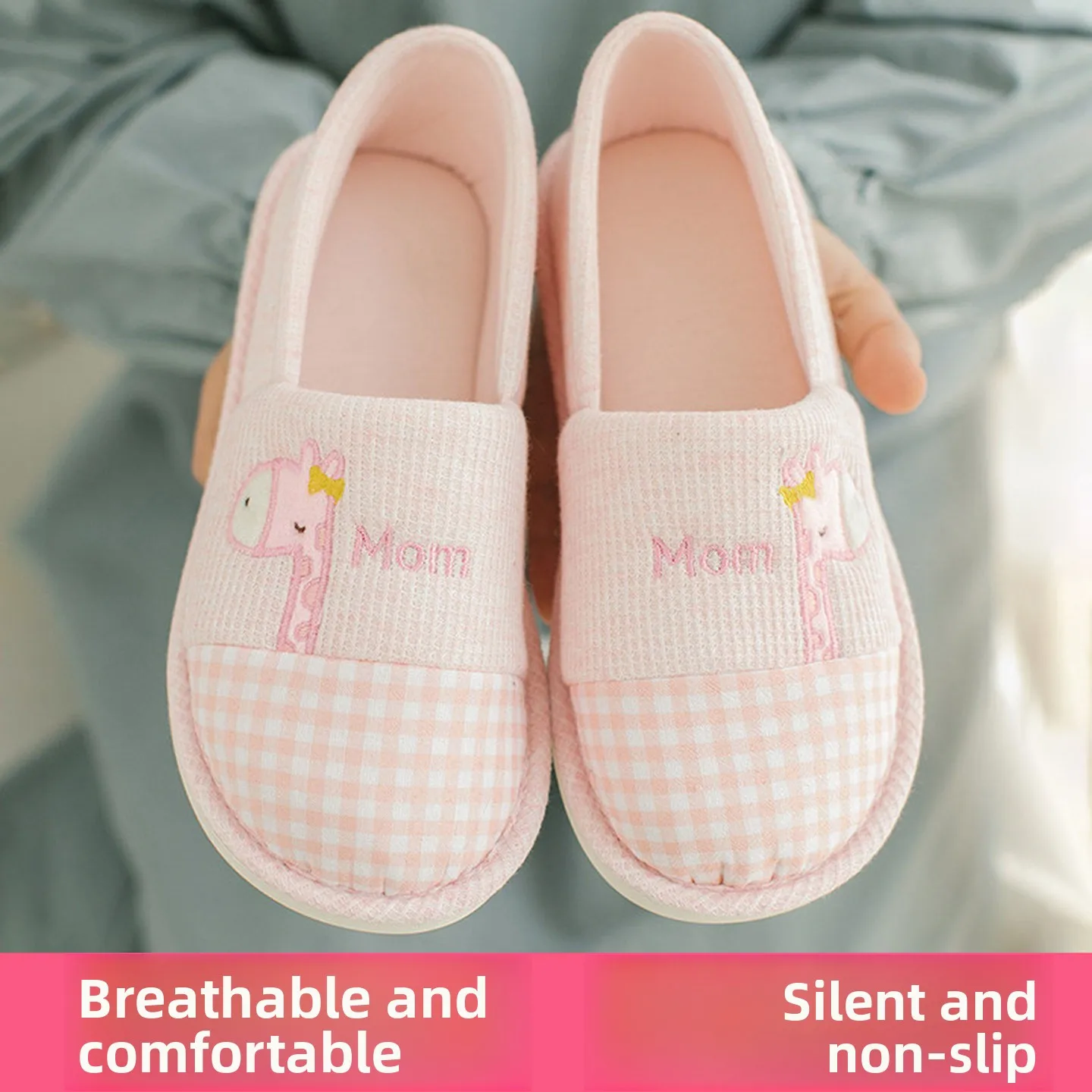 

Postpartum Slippers Spring Summer Thin Cute Home Use Cotton Slippers Indoor Anti-Slip Home Shoes Women's Sport Casual Style