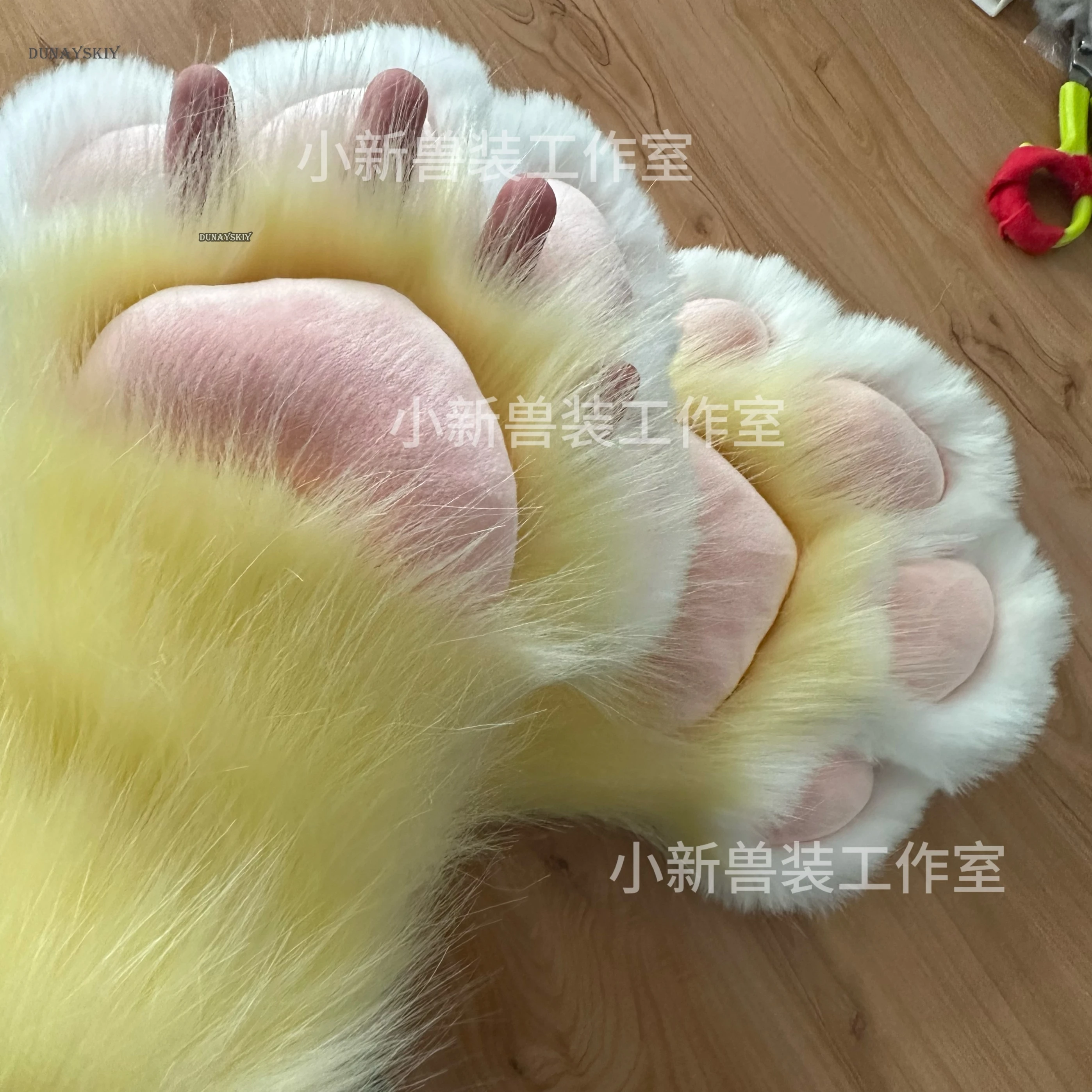 Furry Cosplay Fursuit Kigurumi Cat Paws Cartoon Plush Kig Costume Nail Tiger Claws Full Finger Patchwork 2pcs