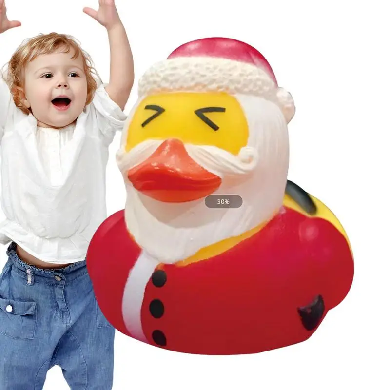 

Baby Christmas Ducks Toys Kids Shower Bath Toy Float Squeaky Sound Duck Funny Swimming Water Play Game Gift For Children