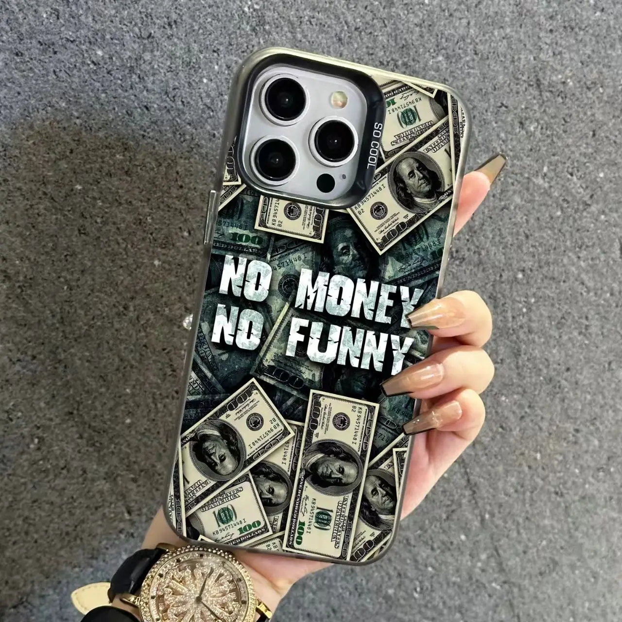 Dollar Money Luxury Hard Phone Case For iPhone 16 15 14 12 11 13 Pro Max High Quality Protective Shell For iPhone 15 Case Y2k