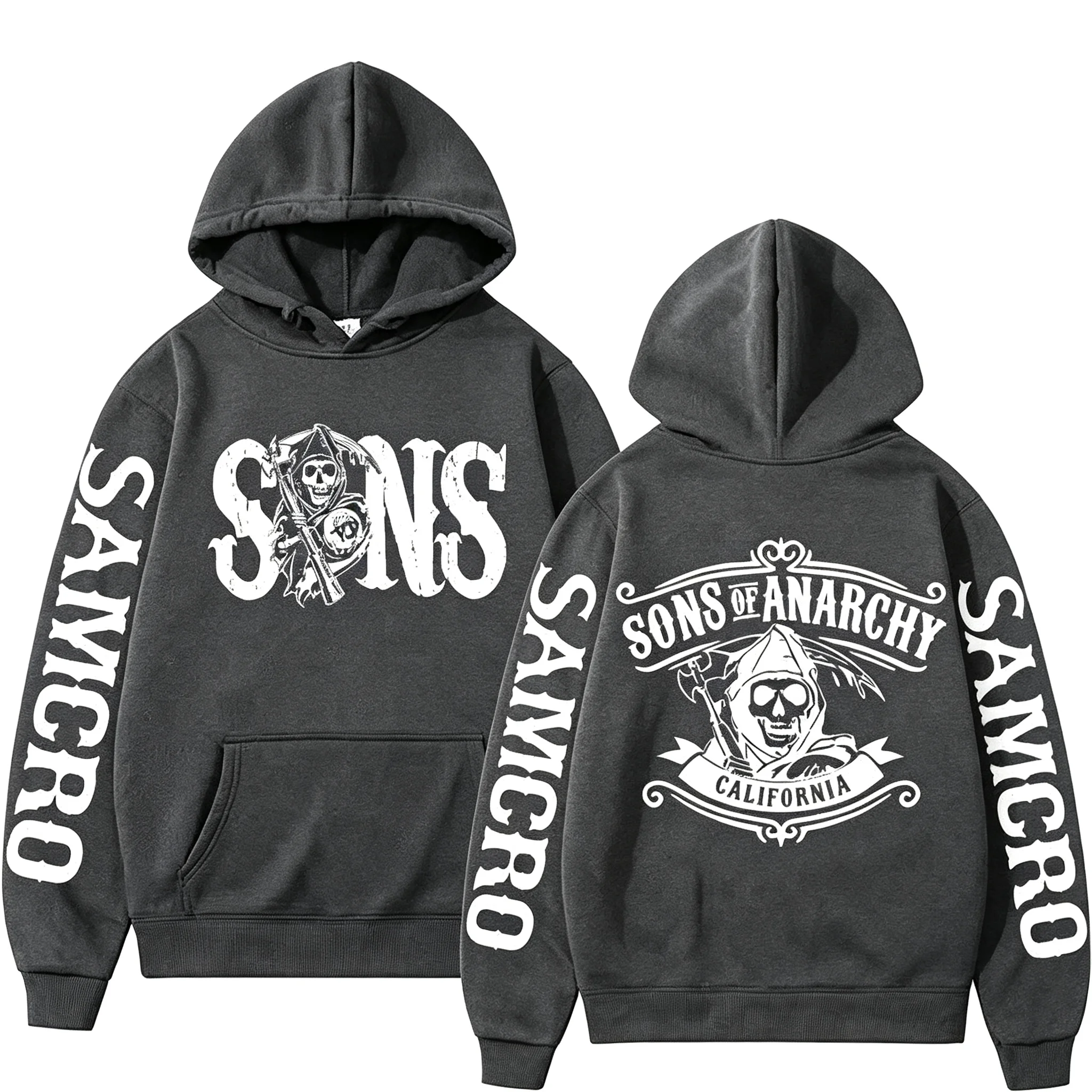 2026 Sons of Anarchy Doppelseitiger Grafik-Hoodie Herren Kapuzenpullover Sweatshirt Herren Damen Modisches Design Pullover Herren Fleece-Hoodies – Detail 8