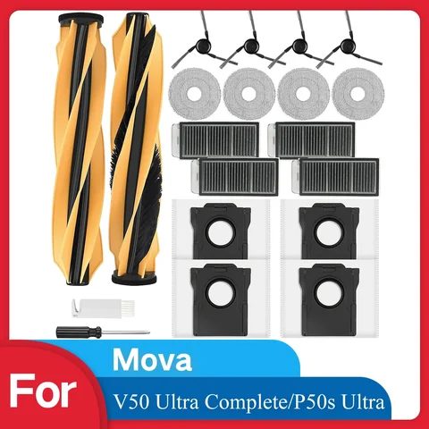 HOME TIMES Accessories for Mova V50 Complete/P50s Robot Vacuum Cleaner, 20 Pcs Replacement Parts