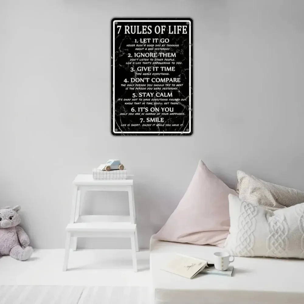 7 Rules of Life Metal Wall Sign 5