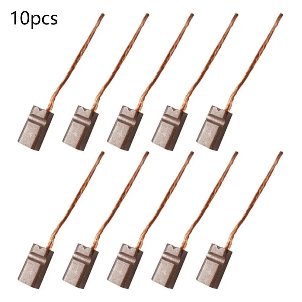 New 10pcs 4*5*10mm DC Motor Carbon Brushes Wire Leads Generator Generic Electric Motor Brush Replacement DC12-24V