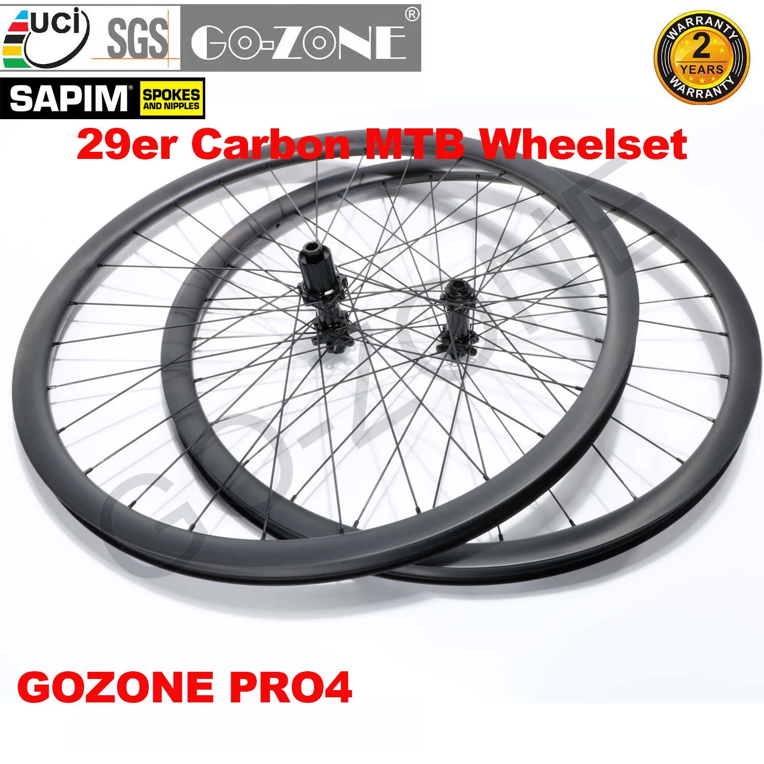 29er Carbon MTB Wheels Go-zone Pro4 Sapim Thru Axle / Quick Release / Boost More Comfortable And Safe 29inch MTB Wheels