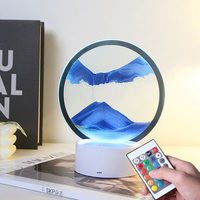 Sandscape Moving Sand Art Table Lamp with 7 Color USB Quicksand Night Light 3D Hourglass LED Bedside Lamps Home Decor Gift