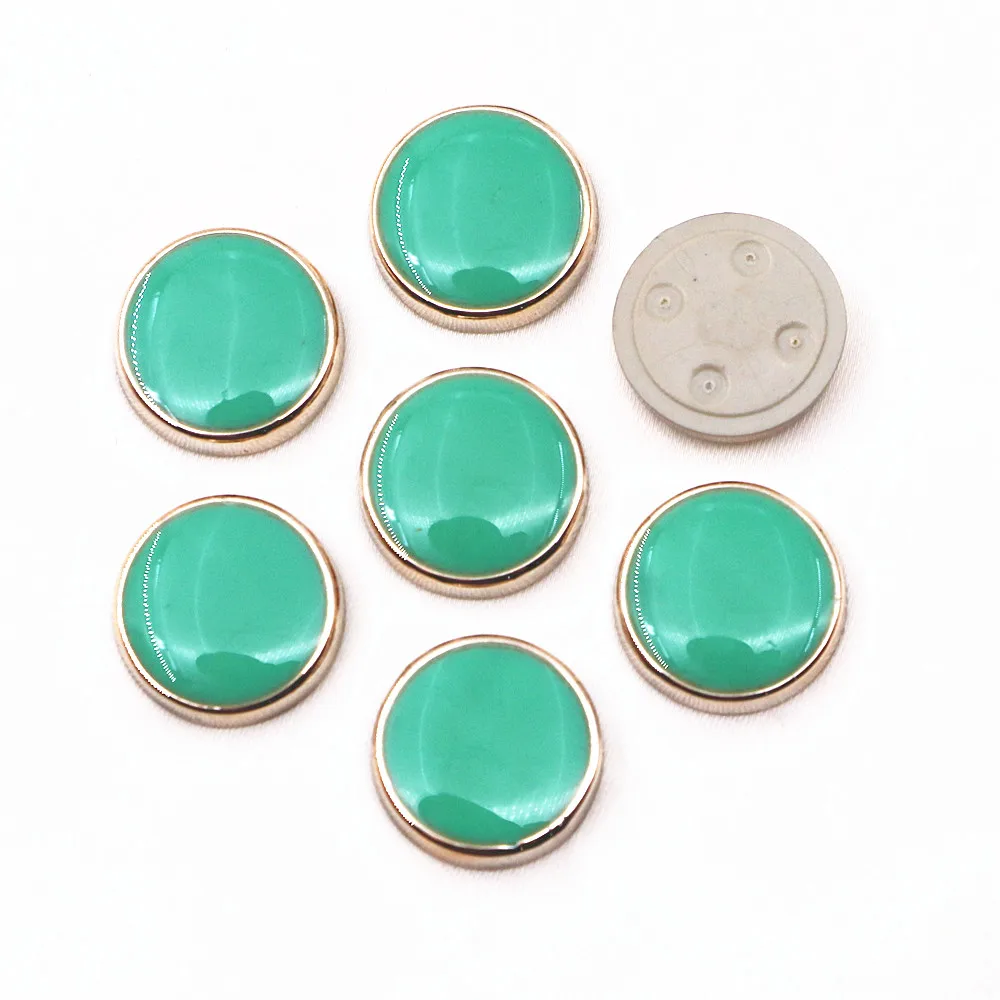 50PCS 12mm Mix Colors Resin Golden Circle Plastic Round Flatback Button Home Garden Crafts DIY Hair Clips Scrapbook